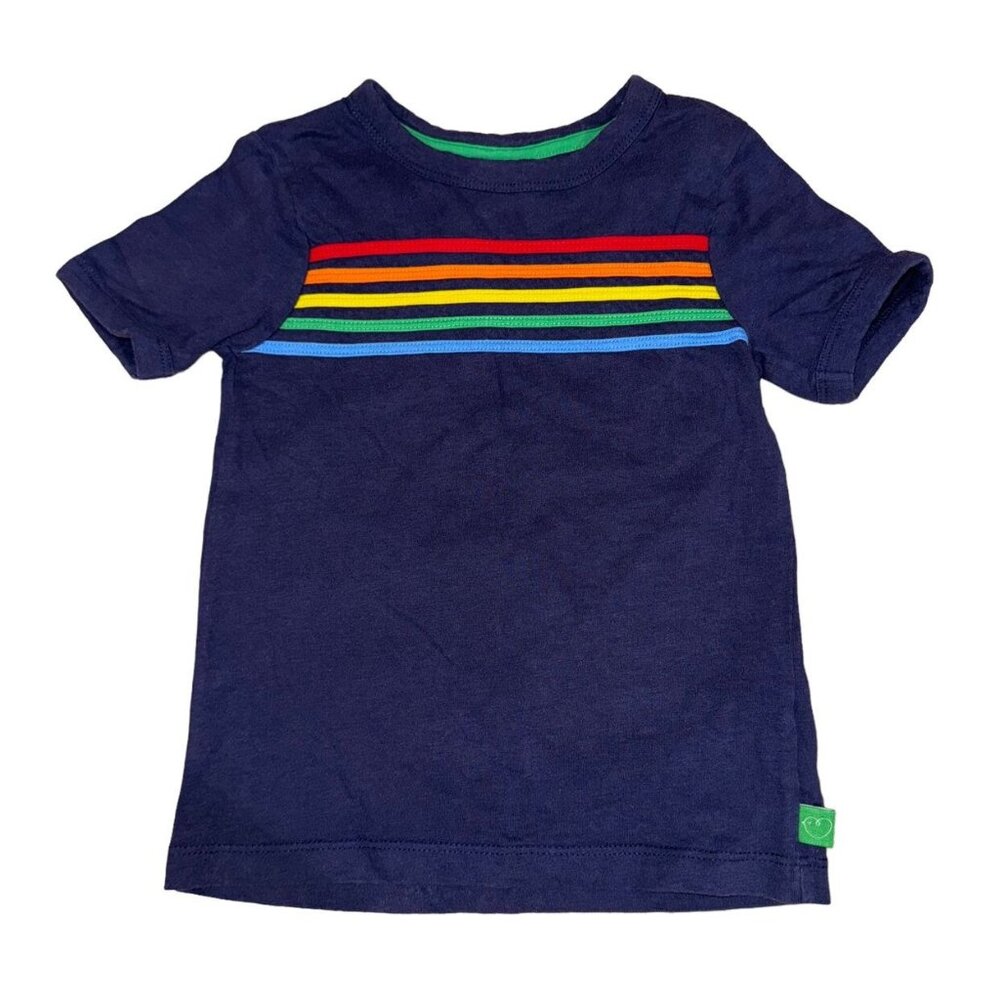 Little Bird Shirt Rainbows Navy Blue Size 2-3 Years
